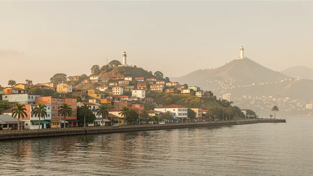 Guayaquil, the Las Peñas hill seen from the Guayas river